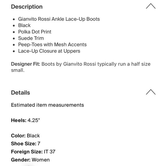 gianvito rossi Authentic Black Beige Mesh Lace Up Ankle Boots Heels 7 - Picture 6 of 8